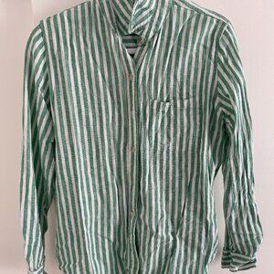 Green Striped Button Down